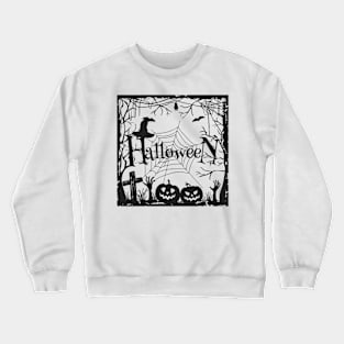 Halloween pumpkin patch with zombies Crewneck Sweatshirt